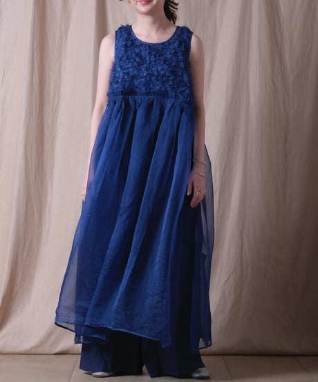【BUNON】 Kahdi Silk Embroidery Dress/BN2513