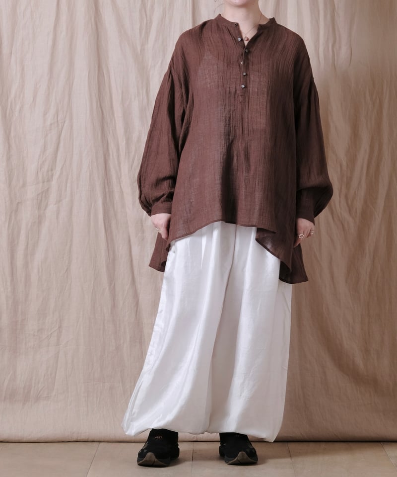 suzuki takayuki　ブラウス　ピンクベージュ suzuki takayuki】 gauze pullover blouse | cocuu