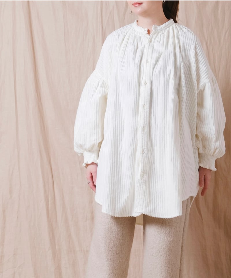UNIVERSAL TISSU】親子コーデュロイ トリプルシャーリングブラウス