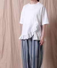 【UNIVERSAL SEVEN】クラシック天竺 フリルＴシャツ/US242CT026