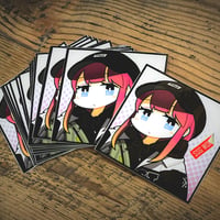 さば娘の四角いステッカー