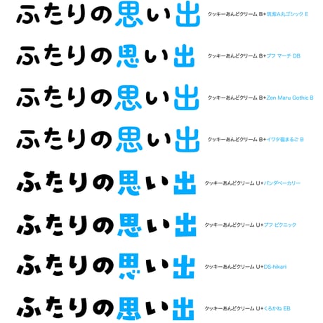 クッキーあんどクリーム フォント