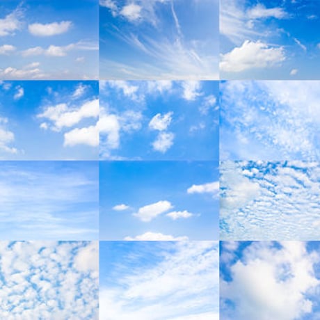 青い空と白い雲の写真素材