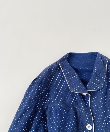 ［ryukicoa］Blue dot cotton bolero