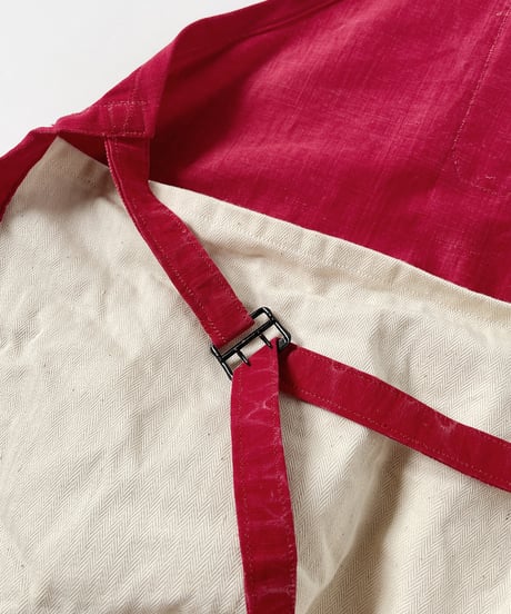 ［ryukicoa］Red cotton apron