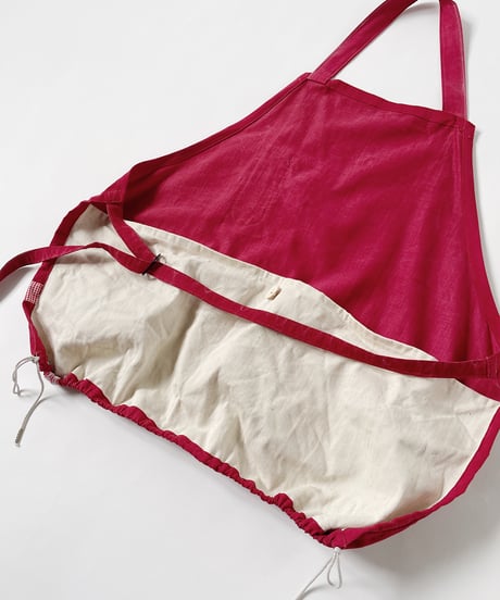 ［ryukicoa］Red cotton apron