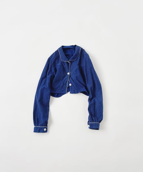 ［ryukicoa］Blue dot cotton bolero