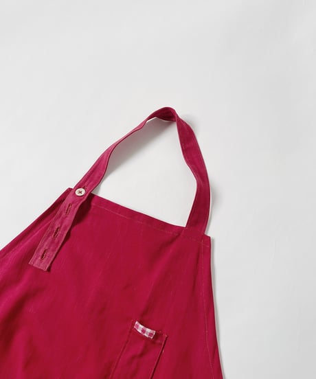 ［ryukicoa］Red cotton apron