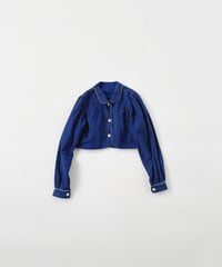 ［ryukicoa］Blue dot cotton bolero