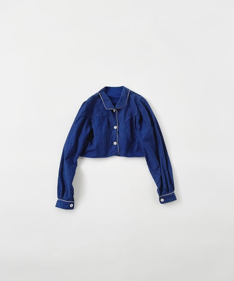 ［ryukicoa］Blue dot cotton bolero