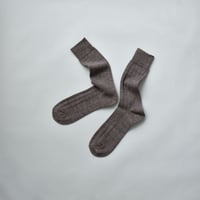 MERINO WOOL RIB SOCKS / 25-27cm  Heather gray
