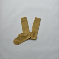 MERINO WOOL RIB SOCKS / 22-24cm  Mustard