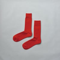 MERINO WOOL RIB SOCKS / 22-24cm  Red