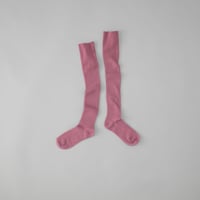 MERINO WOOL RIB HIGH SOCKS / 22-24cm  Pink almond