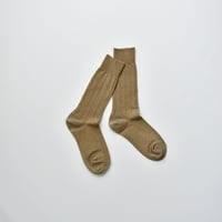 COTTON RIB SOCKS /  22-24cm Olive brown