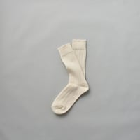 MERINO WOOL RIB SOCKS / 22-24cm  Off white