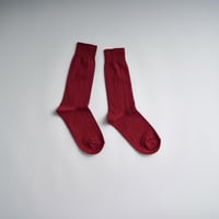 COTTON RIB SOCKS /  22-24cm Dark red