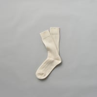 MERINO WOOL RIB SOCKS / 25-27cm  Off white