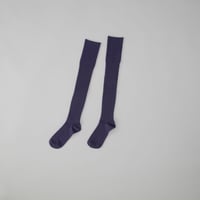 MERINO WOOL RIB HIGH SOCKS / 22-24cm  Blueberry
