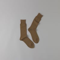 MERINO WOOL RIB SOCKS / 22-24cm  Camel
