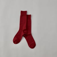 COTTON RIB SOCKS /  25-27cm Dark red