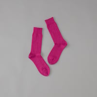 MERINO WOOL RIB SOCKS / 22-24cm  Pink