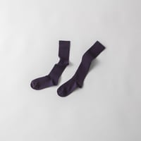 COTTON RIB HIGH SOCKS /  22-24cm Eggplant
