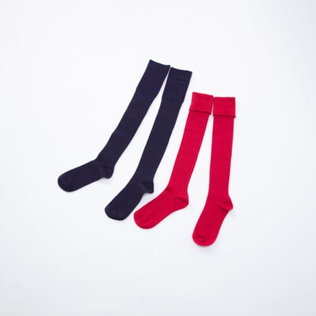 MERINO WOOL RIB HIGH SOCKS / 22-24cm  Blueberry