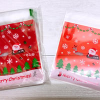 ラッピング用シール付きビニール袋100枚（11ｃｍ✖10ｃｍ）　クリスマス