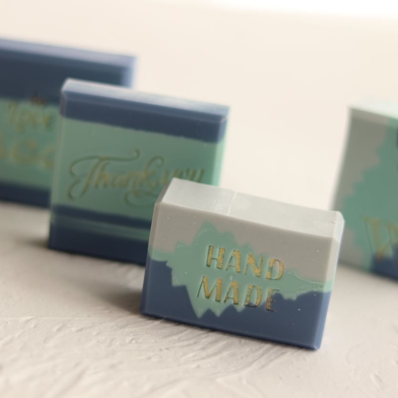 手作り石けん専用 オーダーメイドのアクリルスタンプ（2個セット