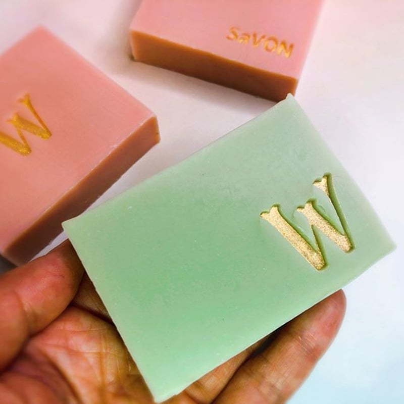 手作り石けん専用 オーダーメイドのアクリルスタンプ（2個セット