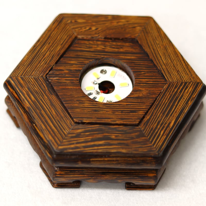 水晶 台座 ディスプレイ 木製 LEDライト dz-05 | Happy Soaping