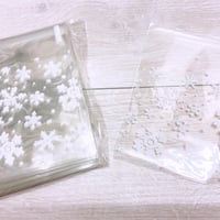 ラッピング用シール付きビニール袋100枚　雪