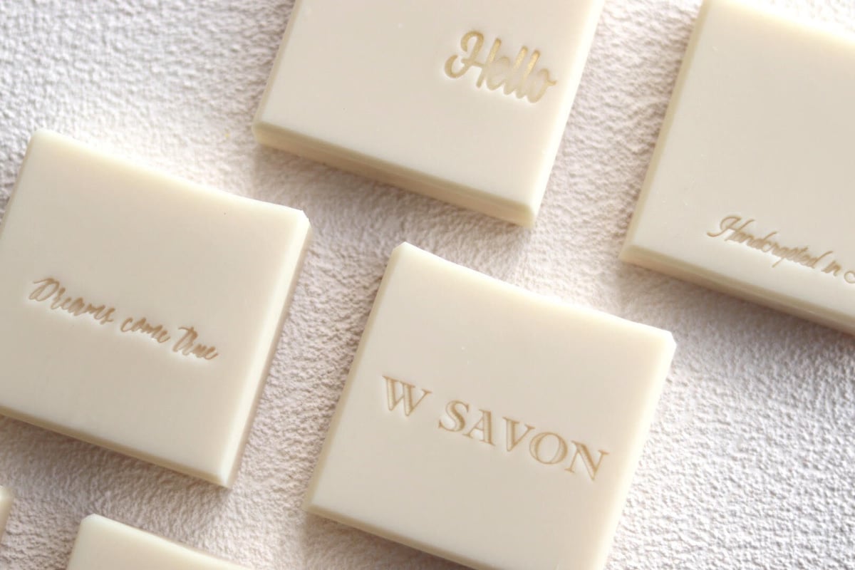 手作り石けん専用 オーダーメイドのアクリルスタンプ（2個セット