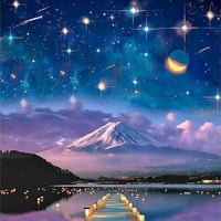 ダイヤモンドアート　5D　夜空の富士山　スクエアビーズ　40x30