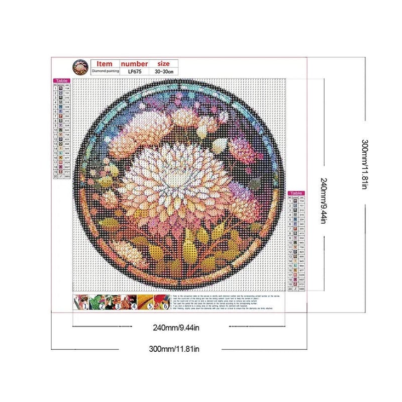 ダイヤモンドアート 5D クリスマス花 丸いビーズ 30x30 | Happy Soaping