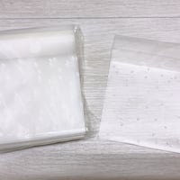 ラッピング用シール付きビニール袋100枚（7cm✖7cm）水玉・リボン