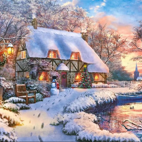 ダイヤモンドアートクラブCottage in the Snowダイヤモンドアート