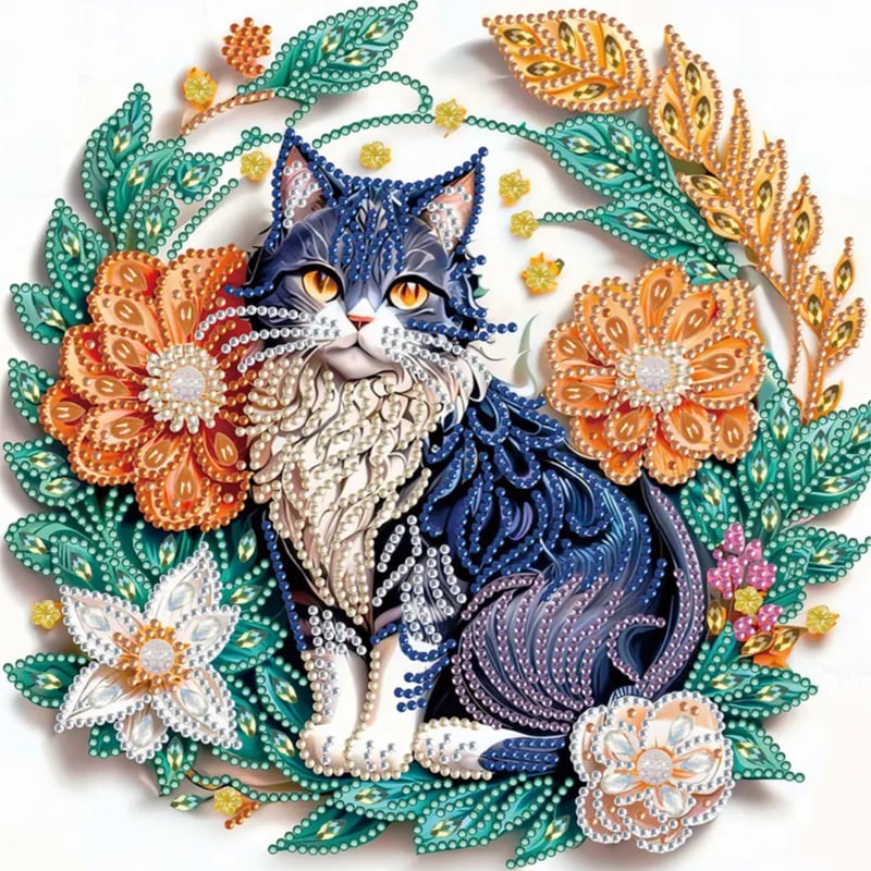 ダイヤモンドアート 5D 猫 特殊ビーズ入り 30×30 | Happy Soaping