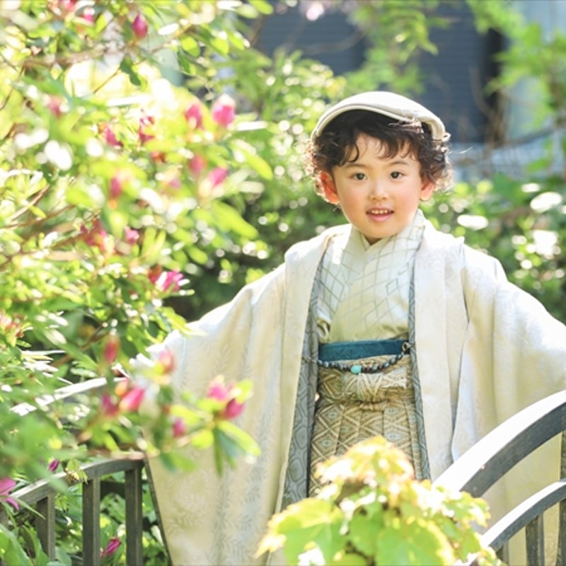 五歳-1 伊織くん 羽裏 辛子タイプ （モデルの男の子はグレーを着てい