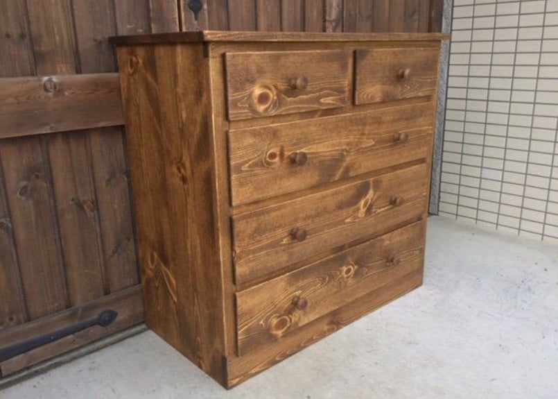 kurashino パイン無垢材　ローチェスト ローチェスト 900 | 湘南woods パイン材家具専門店