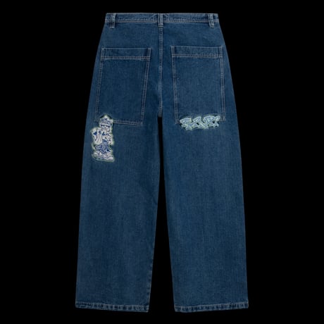 RIPNDIP IP Ace Ultra Wide Leg Pants (Medium Wash)