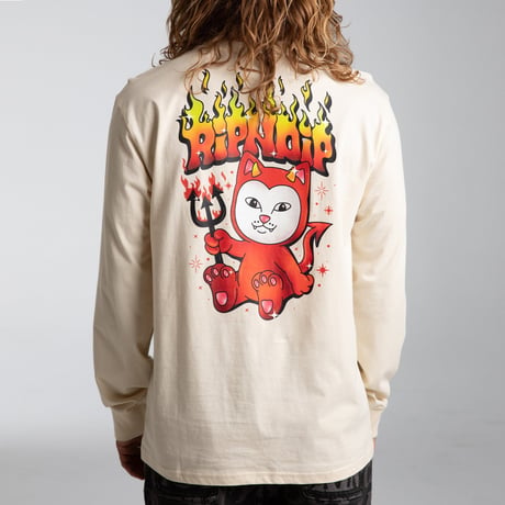 RIPNDIP SCARY CUTE LONG SLEEVE (BEIGE)