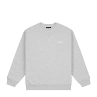 DIME MTL CURSIVE SMALL LOGO CREWNECK HEATHER GRAY