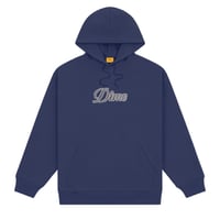DIME mtl Pixel Cursive Hoodie NIGHT BLUE
