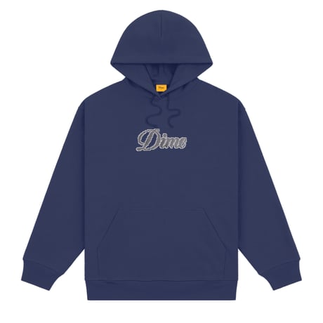 DIME mtl Pixel Cursive Hoodie NIGHT BLUE