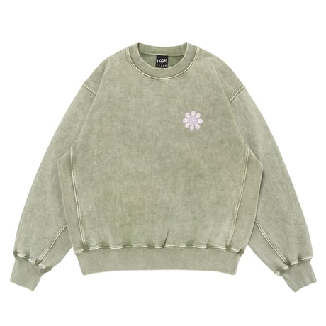 LQQK STUDIO FLOWER POWER SWEAT SAGE GREEN