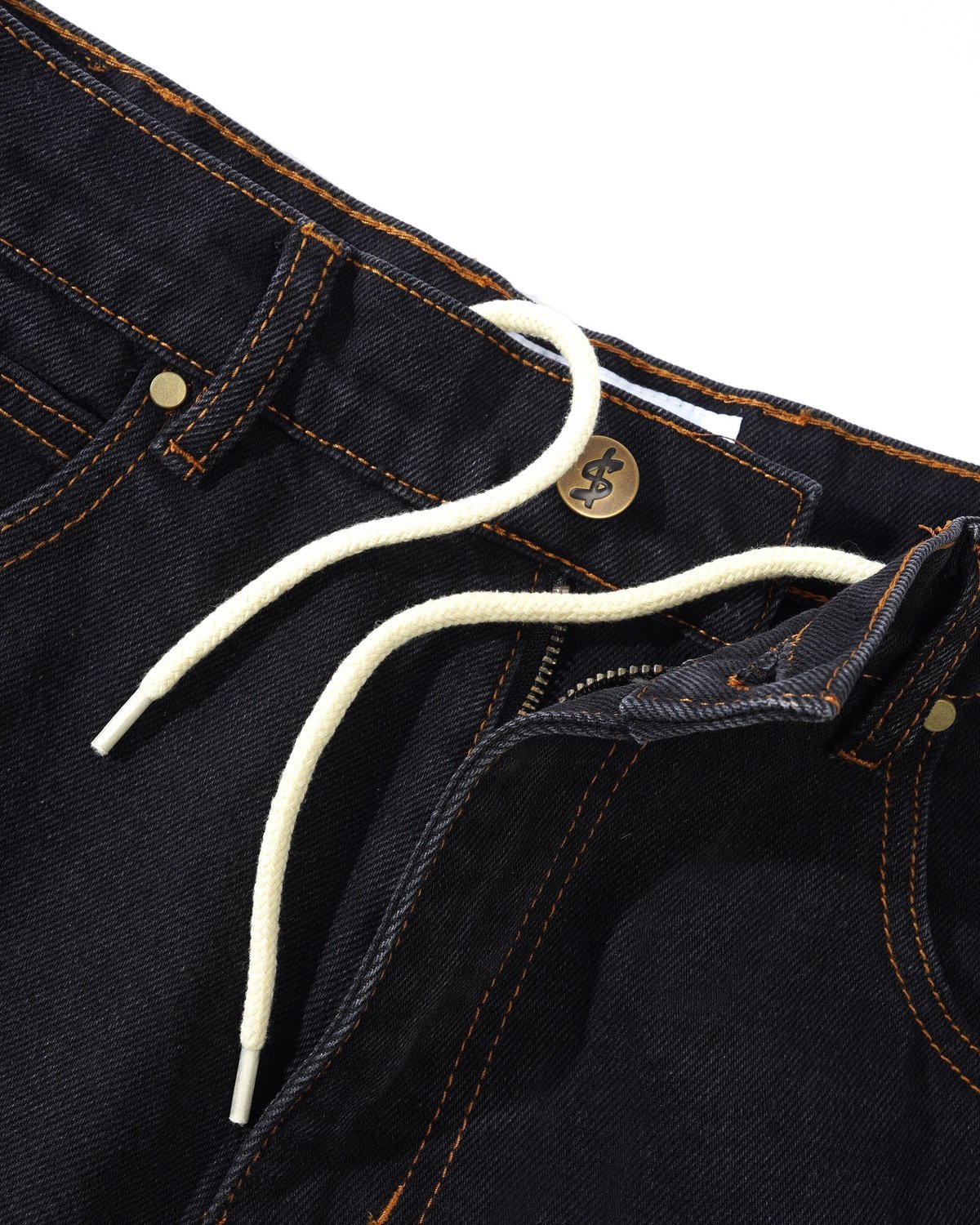 CASH ONLY Logo Denim Shorts Washed Black | F.U