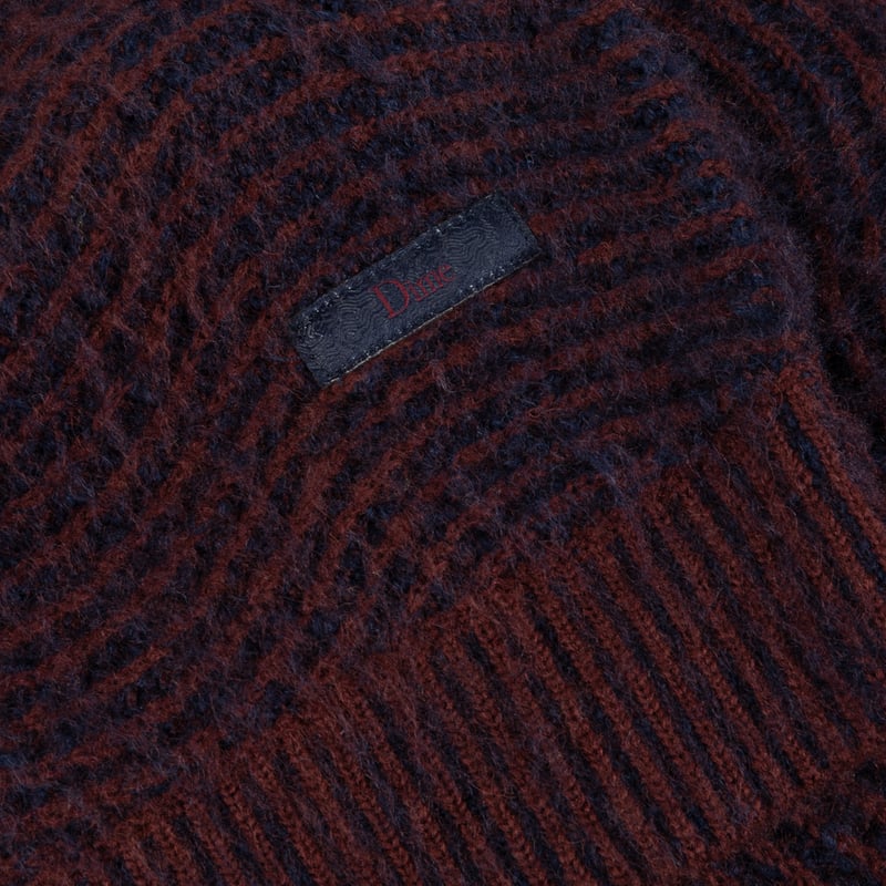 DIME MTL MOHAIR WAVE KNIT BURGUNDY | F.U. GENER