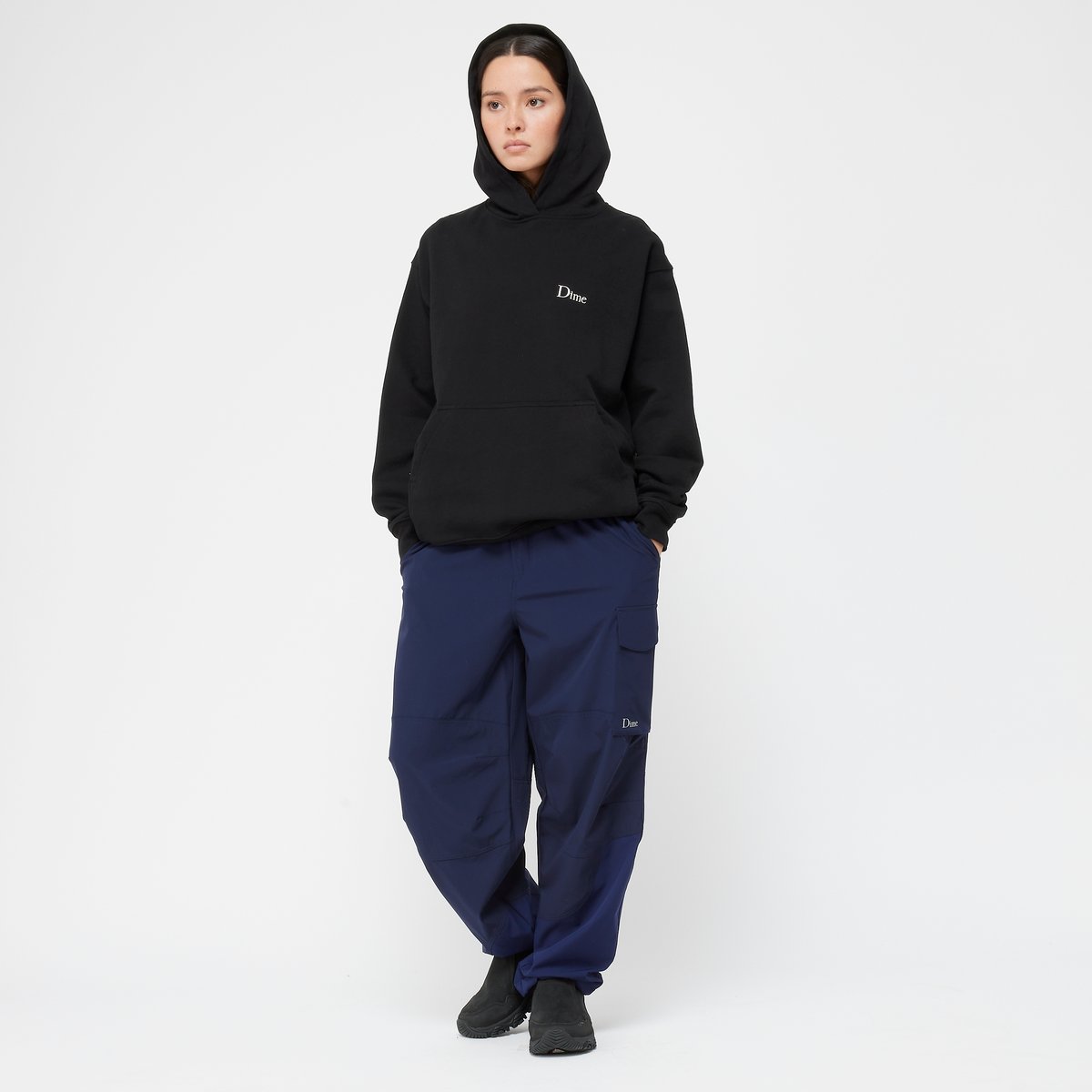 DIME mtl Classic Small Logo Hoodie BLACK | F.U
